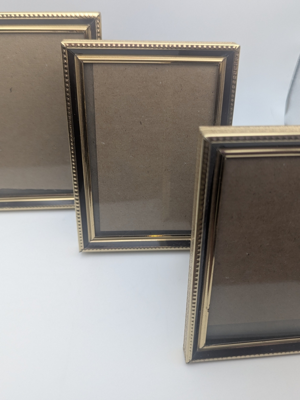 Gold Brass Tone Picture Frames (Set Of 3) 3.5×5